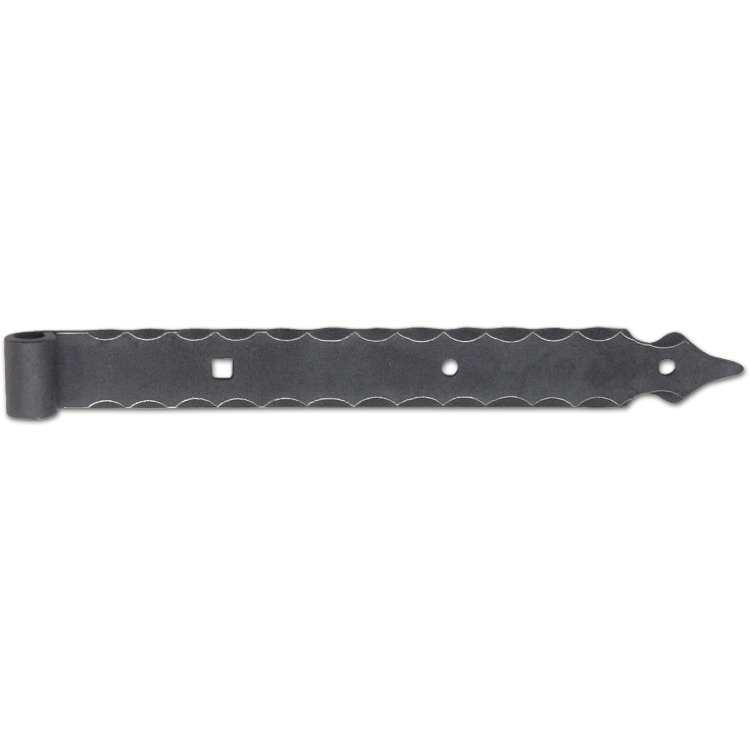 Schösswender Langbänder ohne Kegel, Kröpfung 15 mm, 615 mm, Schmiedeeisen verzinkt geschwärzt