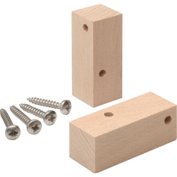Montageset Holz L-Profil, Buche roh
