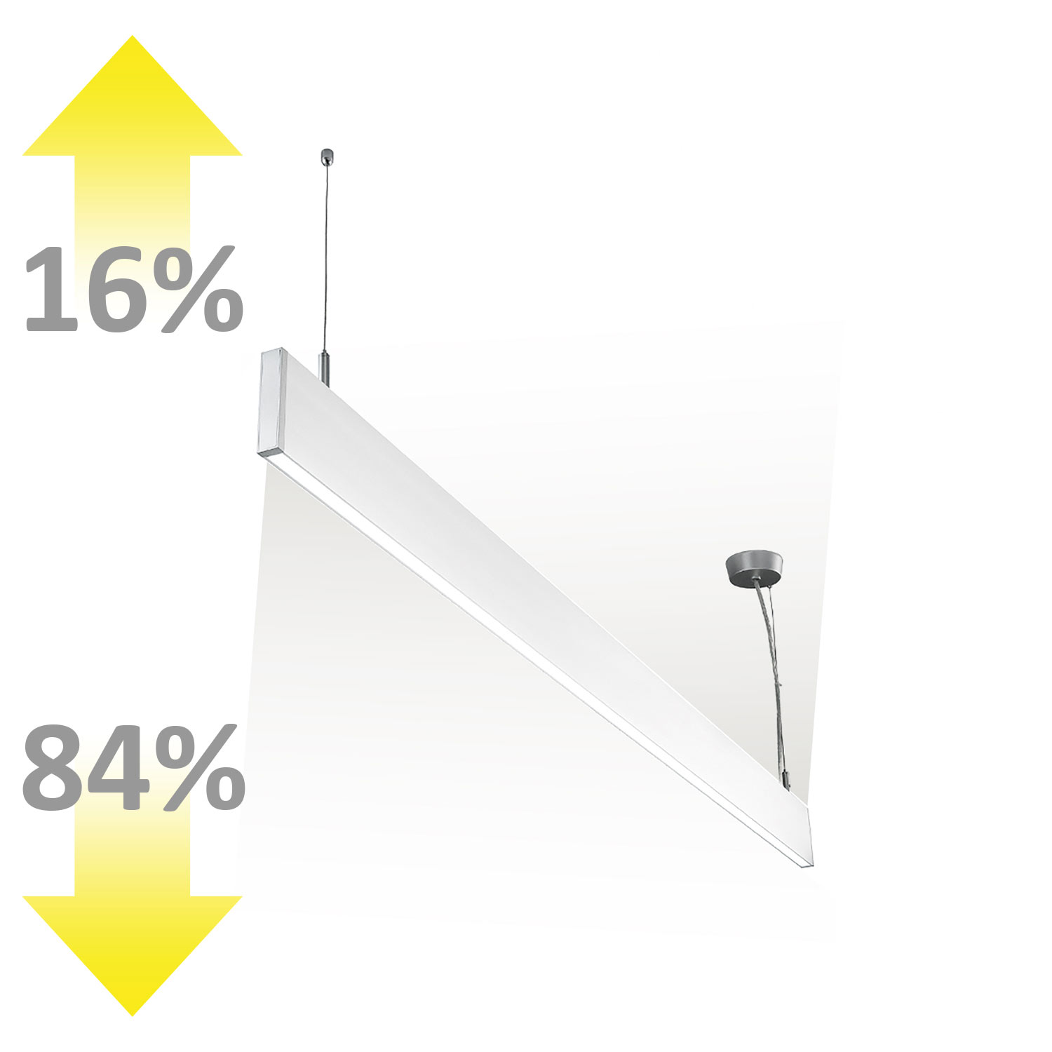 ISOLED LED Hängeleuchte Linear Up&Down 600 25W prismatisch linear- u. 90° verbindbar weiß neutralwei