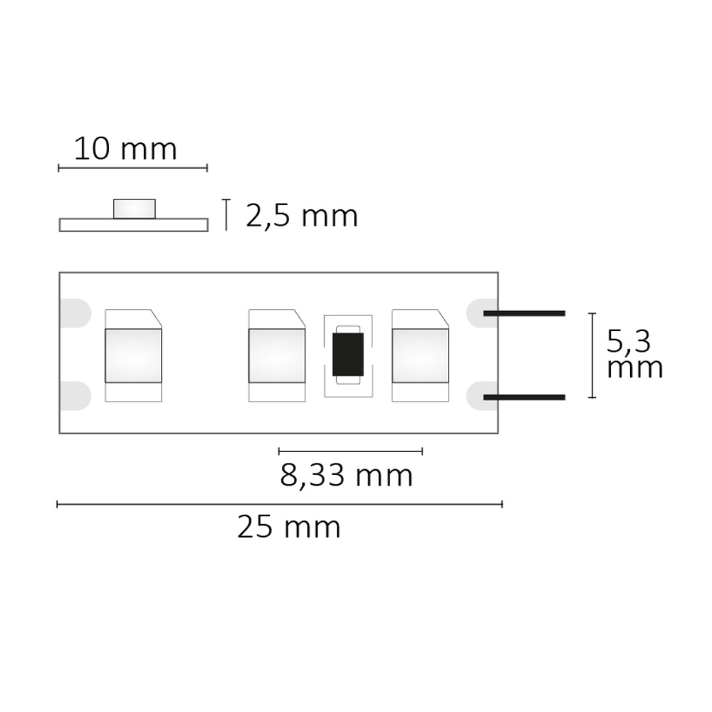 ISOLED LED SIL830 Flexband 12V DC 9,6W IP20 3000K 5m Rolle 120 LED/m