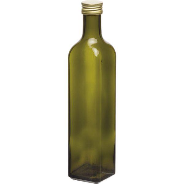 "Maraska" Flasche mit Schraubverschluss, 4-Kant, grün, Inhalt: 0,50 Liter (6 Stück)