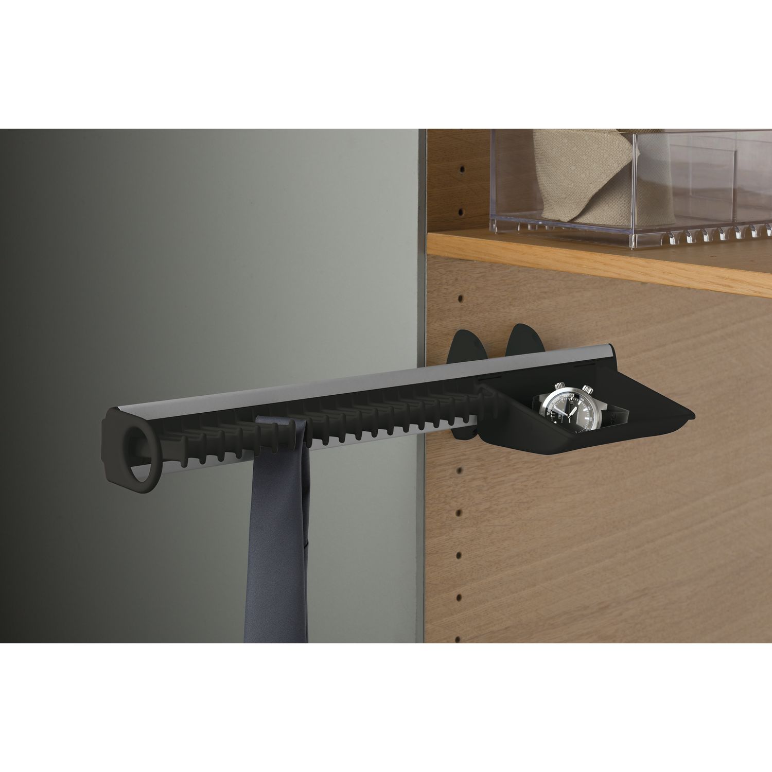 Servetto Self System Krawattenhalter Modell B Aluminium/Kunststoff schwarz