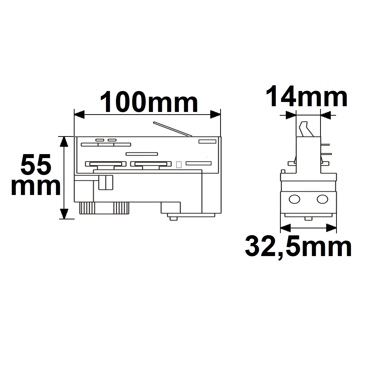 ISOLED 3-Phasen DALI Schiene Universaladapter weiß