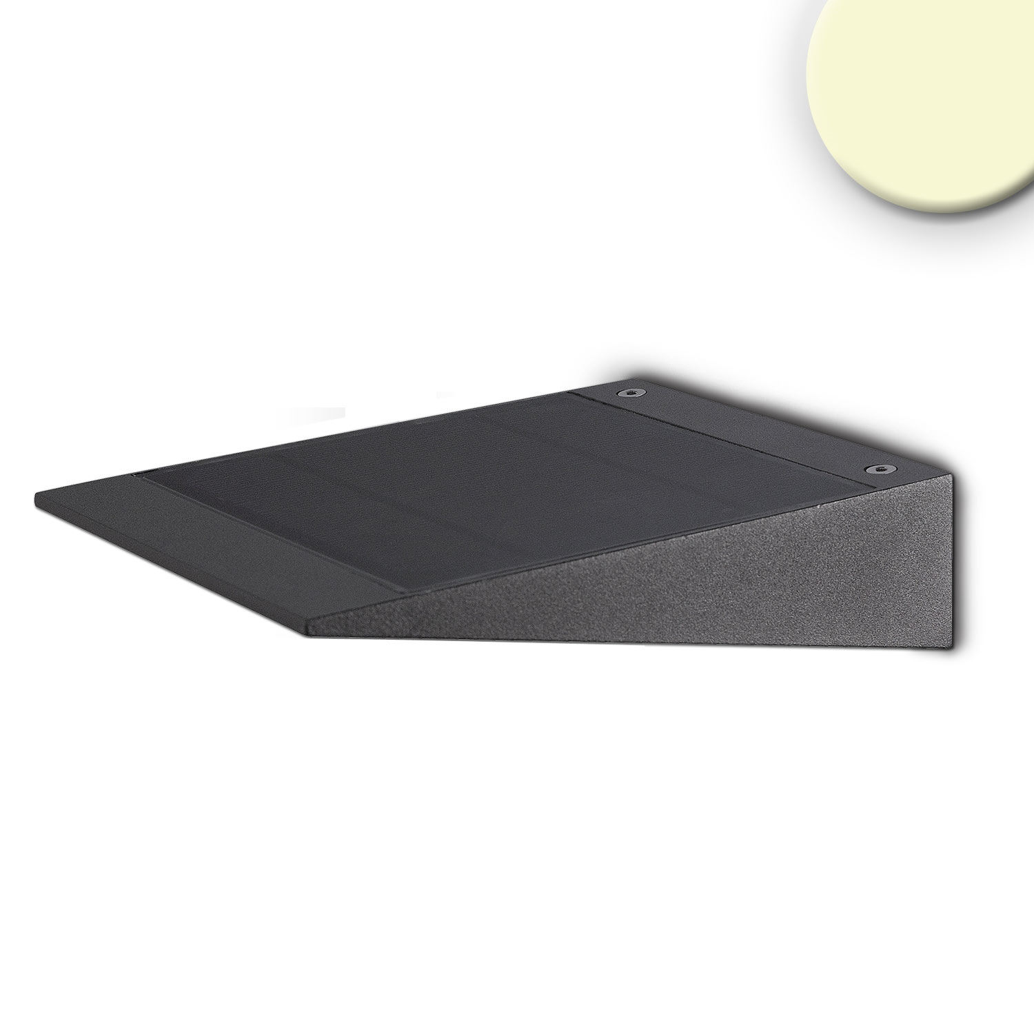 ISOLED LED SOLAR Wandleuchte mit HF-Bewegungs- u. Helligkeitssensor 2W IP54 warmweiß