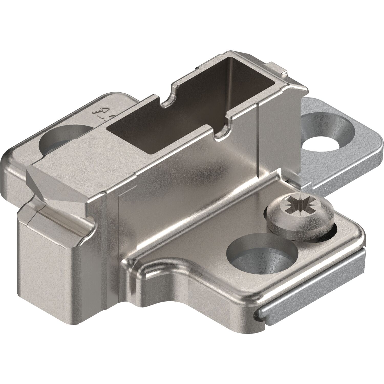 blum CLIP Kreuzmontageplatte, Zink, Schrauben, Distanz 9 mm