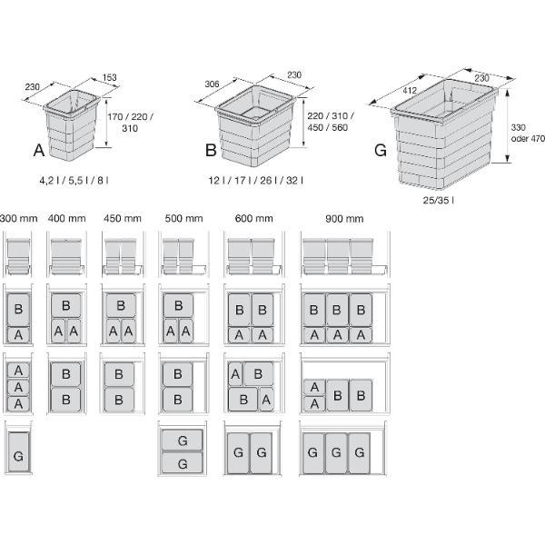 ninka Abfallbehälter 4.2 Liter Dunkelgrau