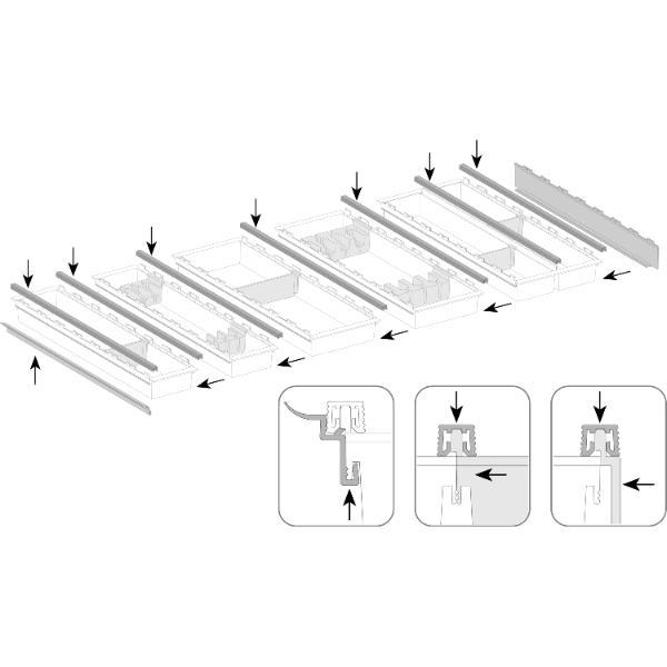 ninka Schubkasteneinsatz-Set Cuisio Korpusbreite 500mm TANDEMBOX Kunststoff Weiß