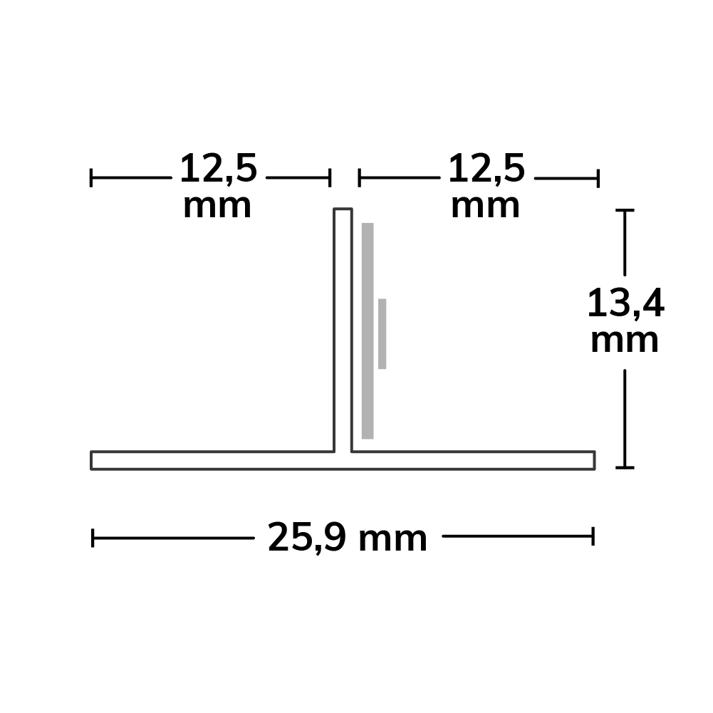 ISOLED LED Trockenbau T-Profil 12,schwarz 9005 200cm