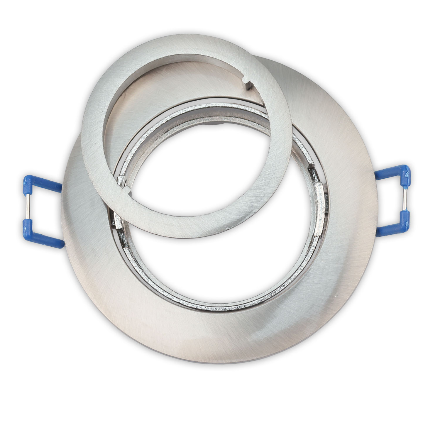 ISOLED Einbaurahmen rund Loch 68mm Alu Nickel-Satin für GU10/MR16 Spots