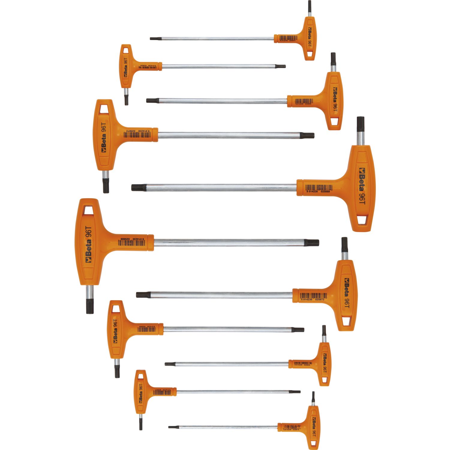Beta Sechskant Stiftschlüsselsatz 96T/S11 mit Quergriff 2.0-10 mm 11-teilig