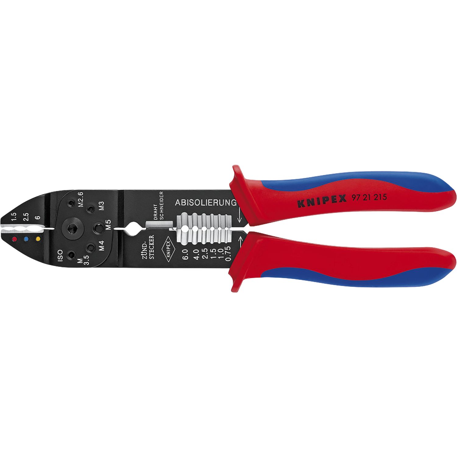 Knipex Crimpzange 9721 isolierte Kabelschuhe/-Verbinder 0,5-6 mm², L=230 mm
