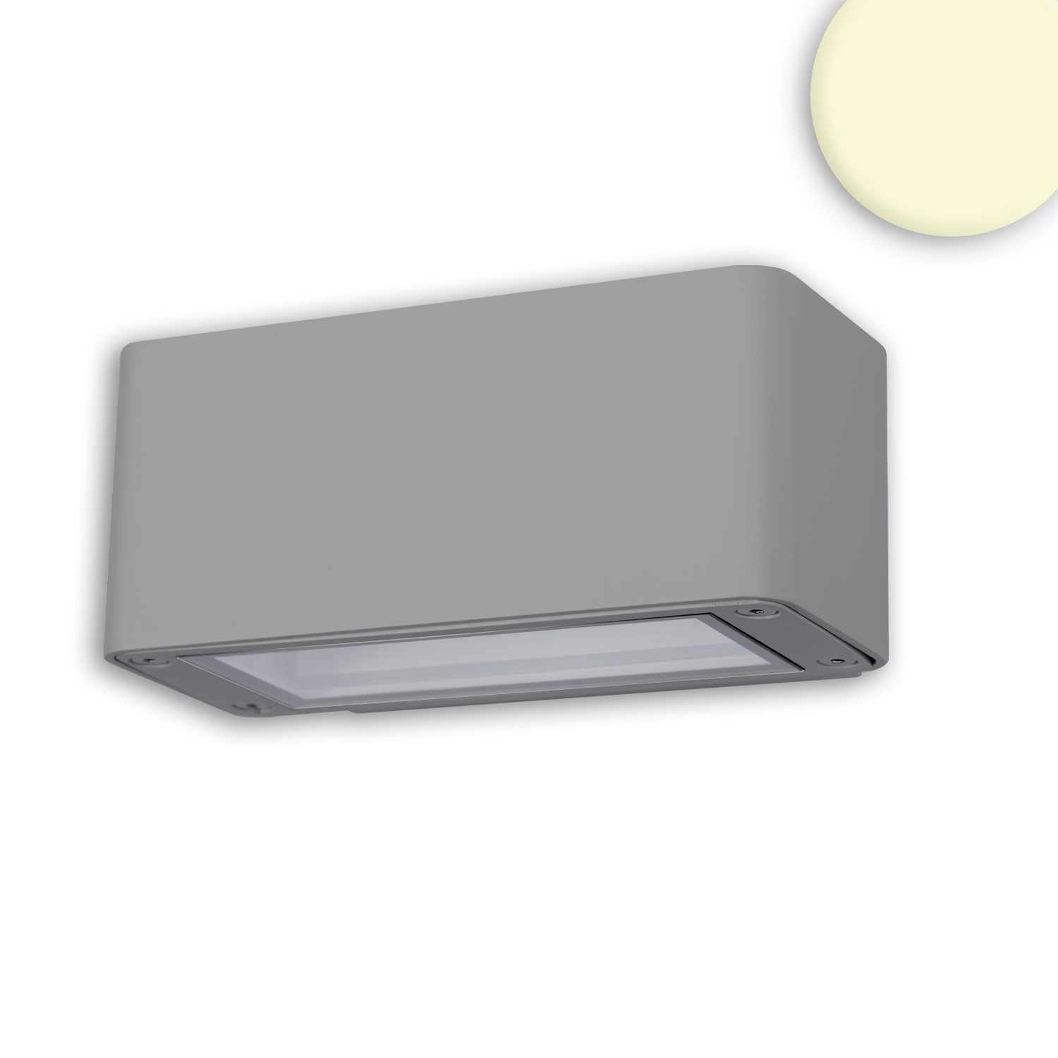 ISOLED LED Wandleuchte Up&Down 4x3W CREE IP54 silbergrau warmweiß