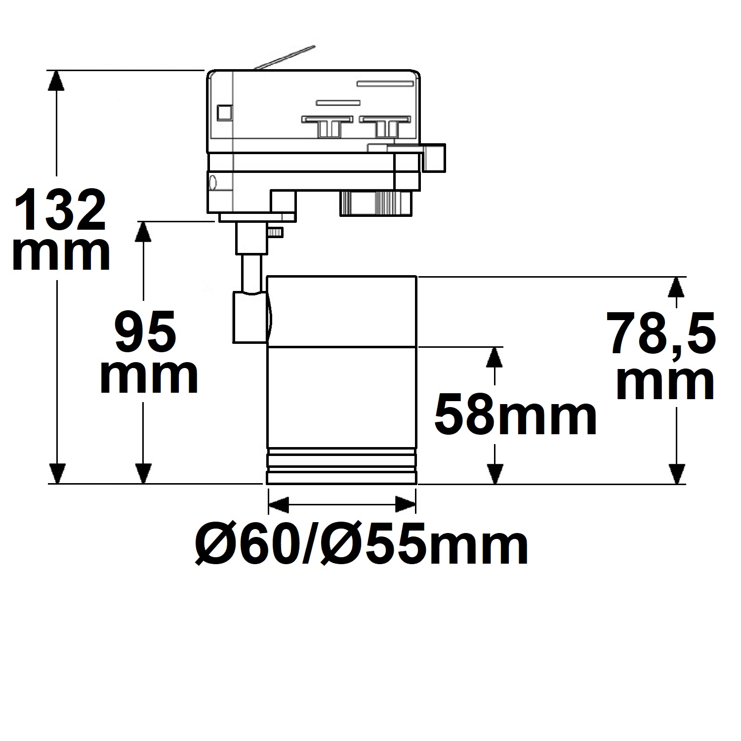 ISOLED 3-Phasen Schienen-Adapter Mini für GU10-Spots schwarz matt