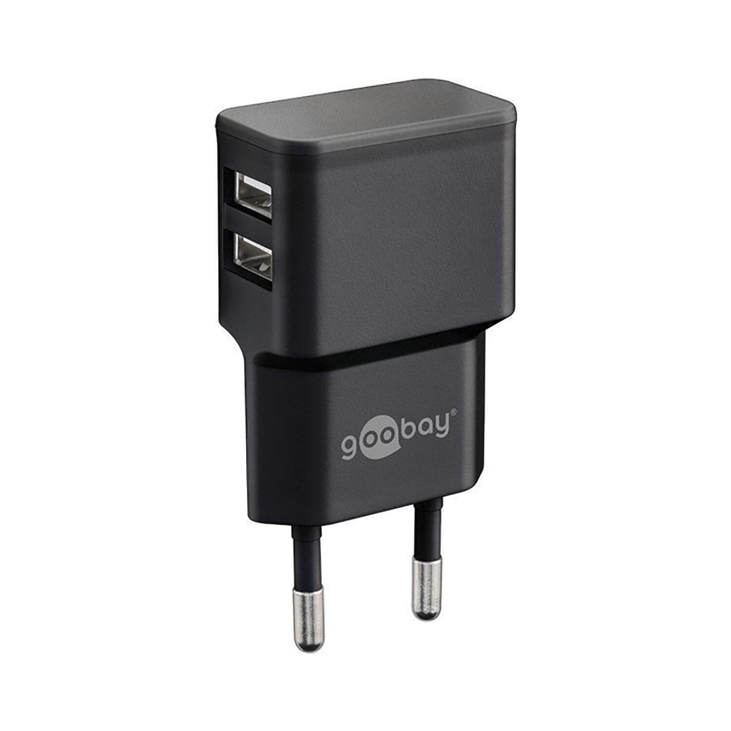 Goobay Steckernetzteil 2xUSB max. 2.4A schwarz