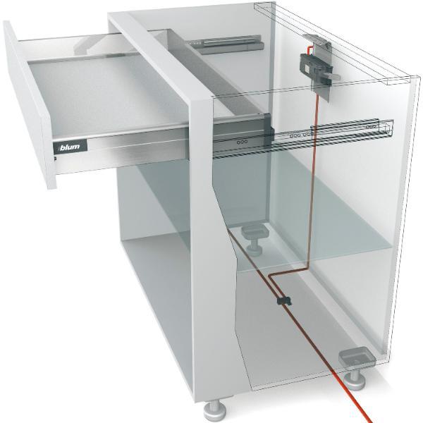 blum SERVO-DRIVE Aufnahmewinkel OBEN-vormontiertem Adapter, staubgrau verzinkt