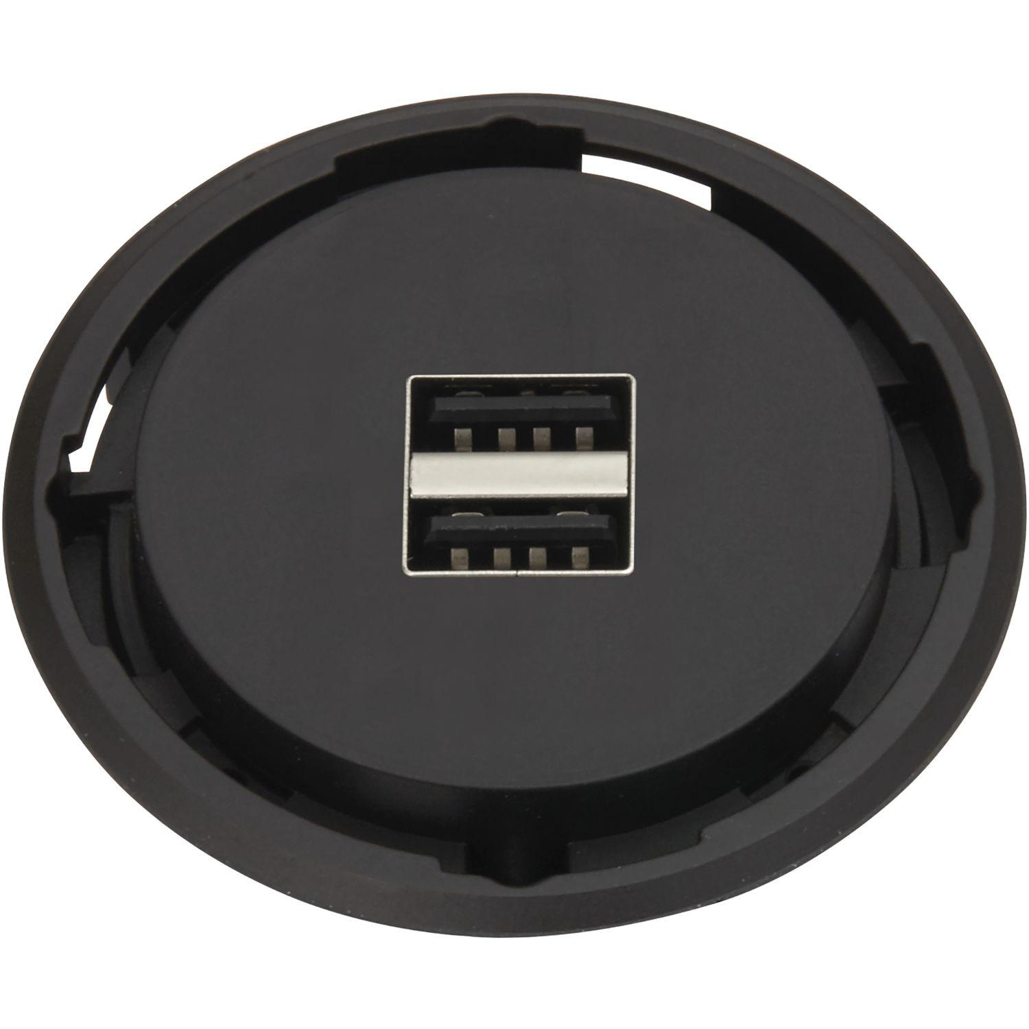 EVOline One 2fach USB Charger A+A schwarz DM 59 mm