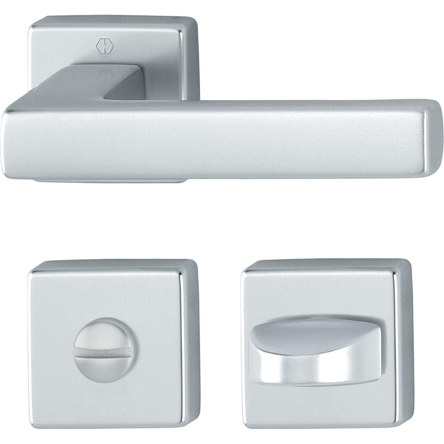 Hoppe Drückergarnitur AUSTIN - auf Rosette WC, Aluminium silber eloxiert