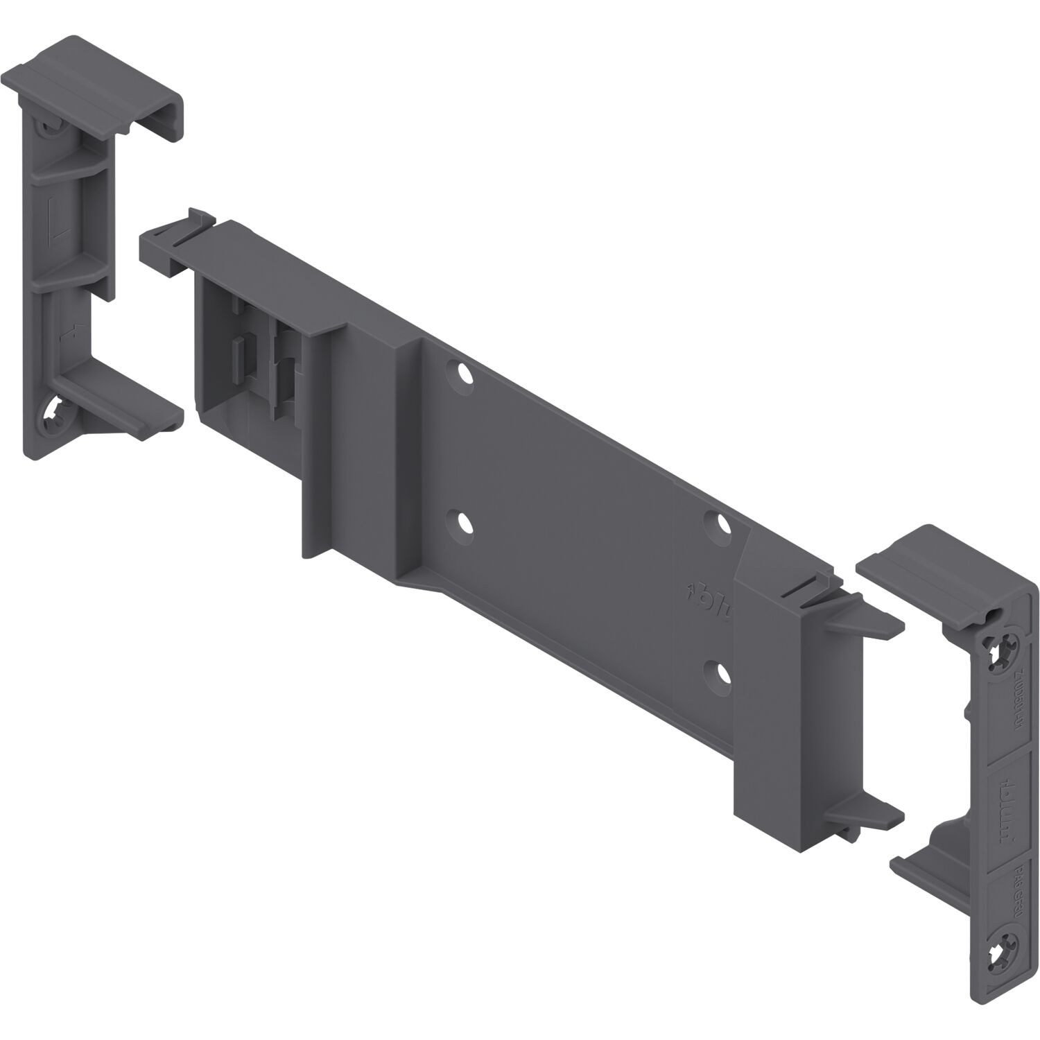 blum SERVO-DRIVE Trägerprofilaufnahme links/rechts, KS RAL 7037 staubgrau