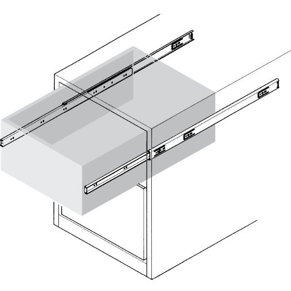 Accuride 3832 Kugelkäfigführung-Vollauszug, Länge 600 mm, Stahl verzinkt Accuride 3832 Kugelkäfigführung-Vollauszug, Länge 450 mm, Stahl verzinkt