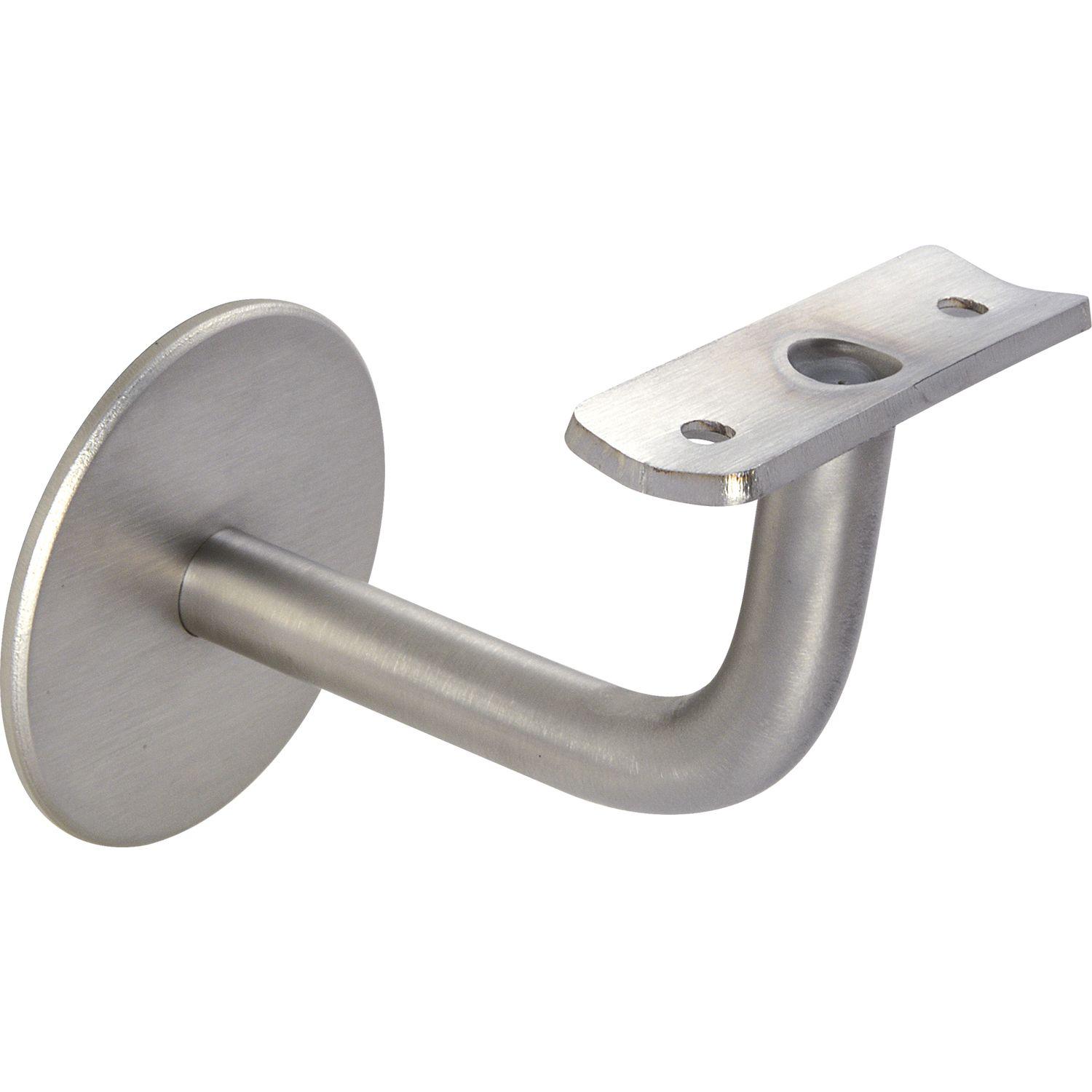 Schösswender Handlaufträger mit Winkel, Ros. ø 60 mm, Wandabstand 74 mm, Edelstahl matt