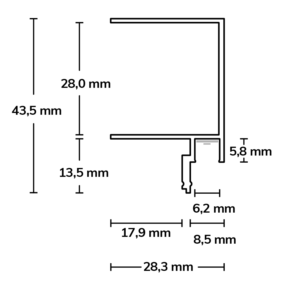 ISOLED LED Trockenbauprofil Schattenfuge 8 200cm