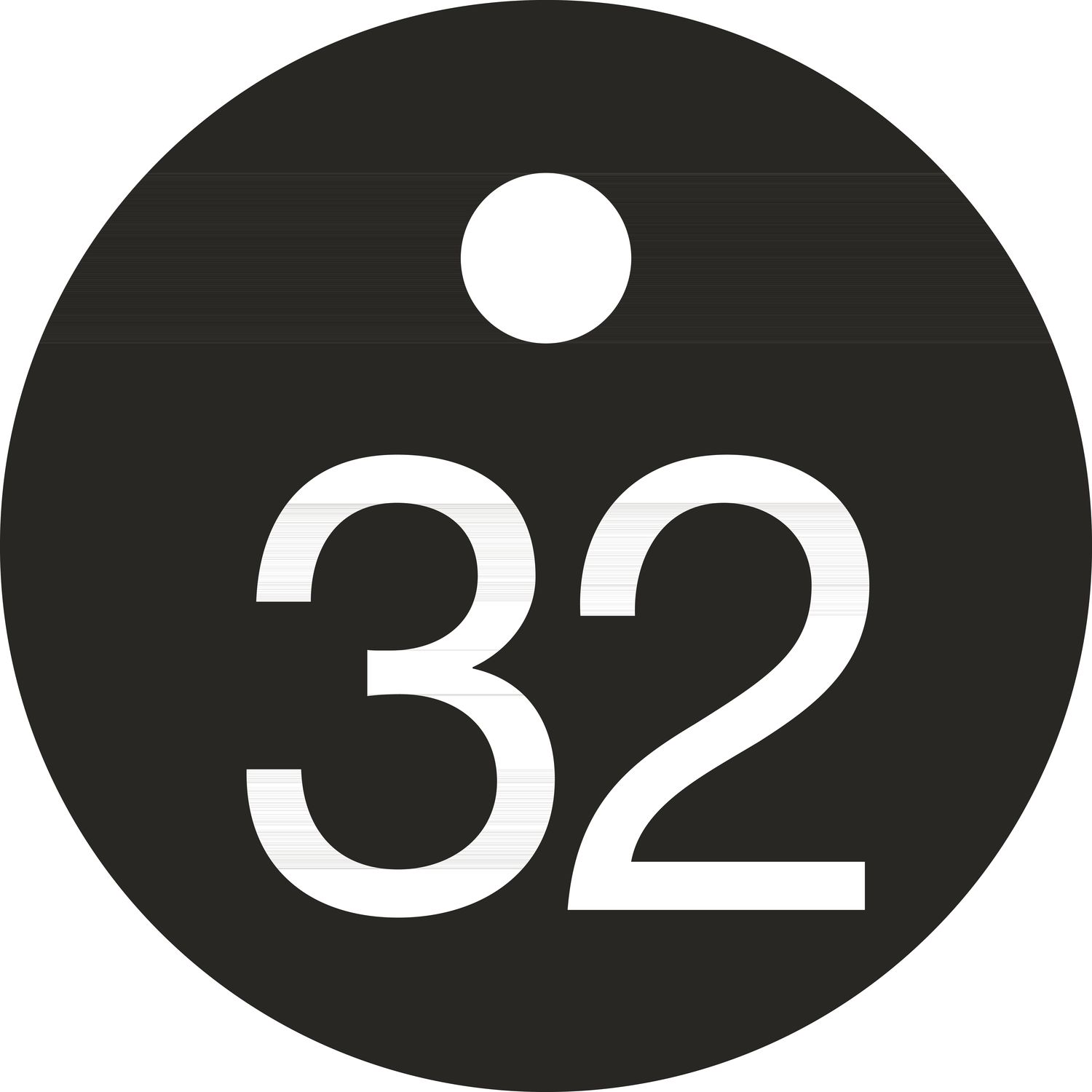 ninka Schlüsselnummer - ø 25, Nummer 32, Aluminium schwarz eloxiert