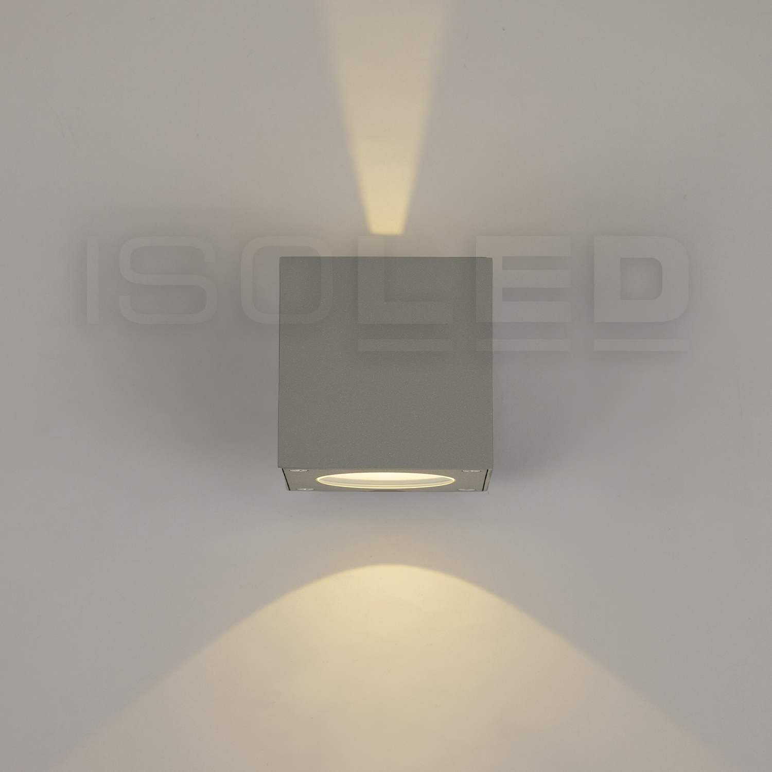 ISOLED LED Wandleuchte Up&Down 2x3W CREE IP54 silbergrau warmweiß