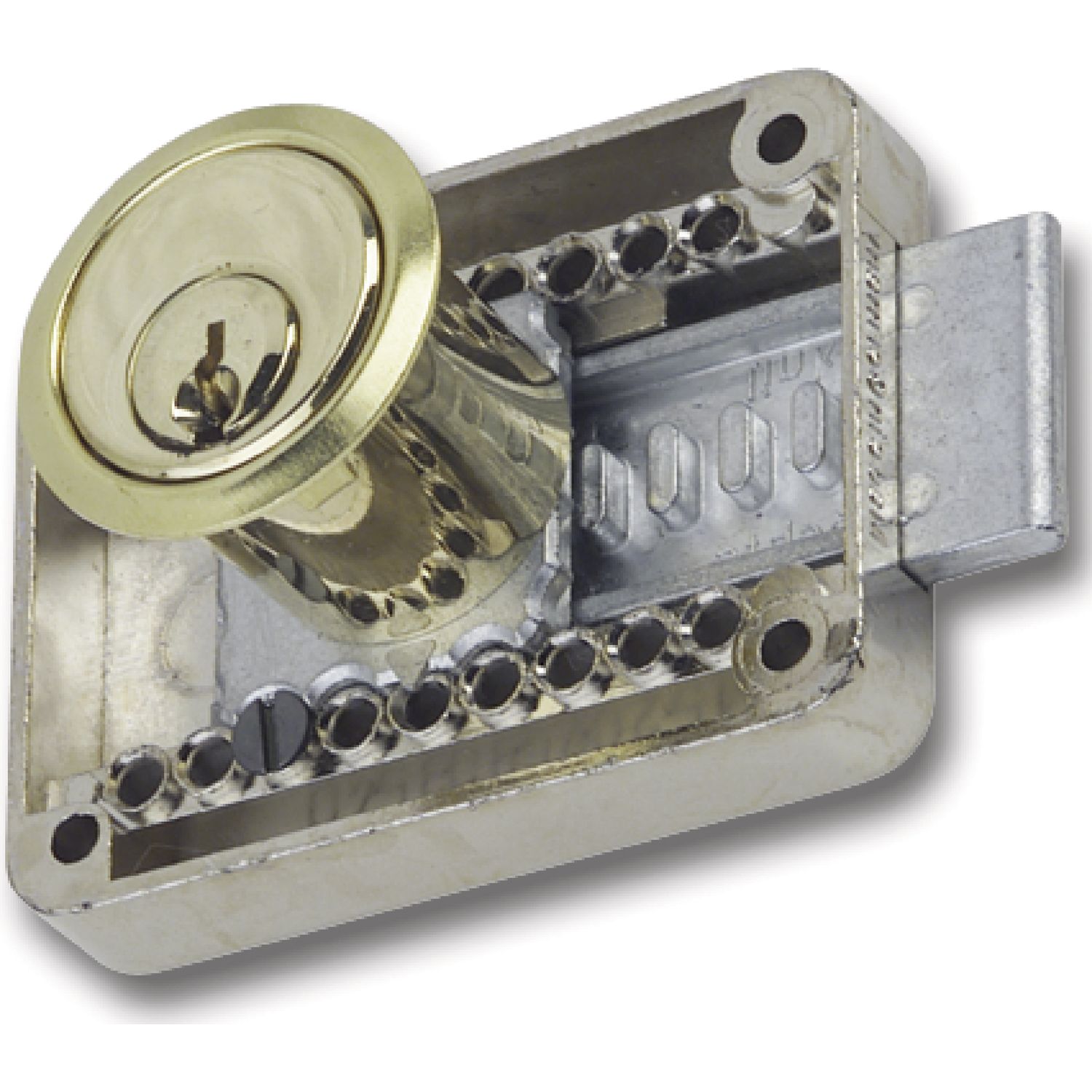 JuNie 2828 Zylinder-Kastenschloss Sperre BN 0101 Zylinder Messing poliert