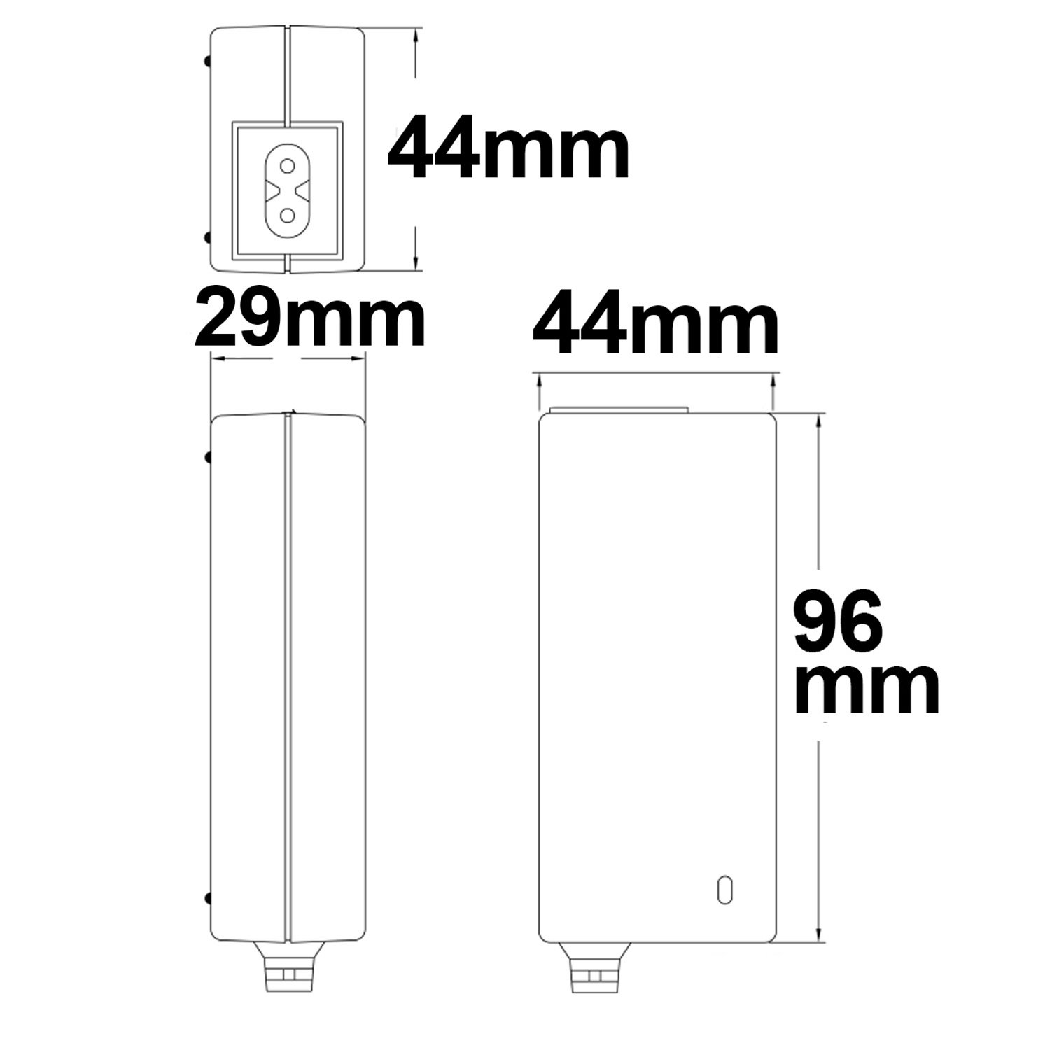 ISOLED Trafo 24V/DC 0-60W mit Rundstecker und Flachstecker