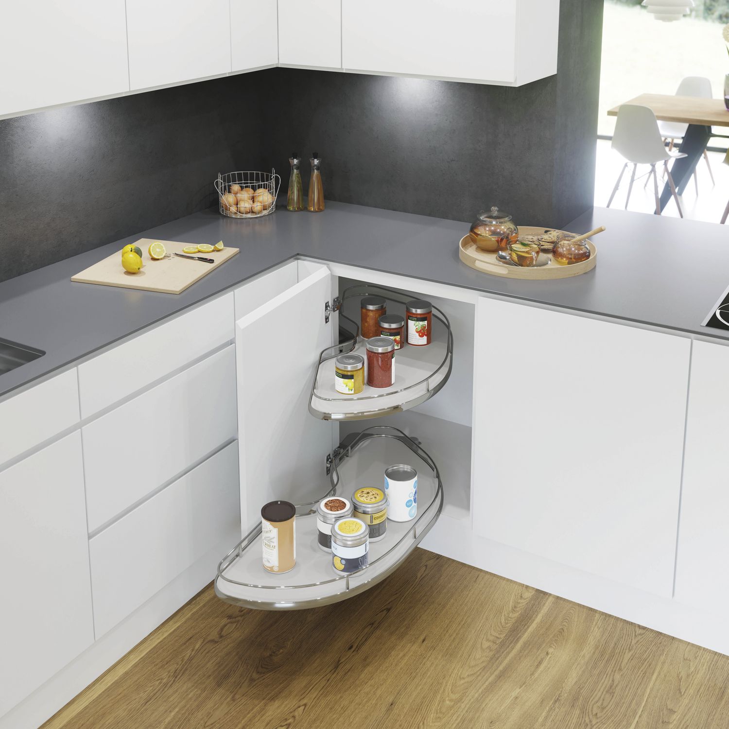Vauth-Sagel VS Cornerstone Maxx Eckauszug Premea EH 650/KB 800 mm rechts Chrom
