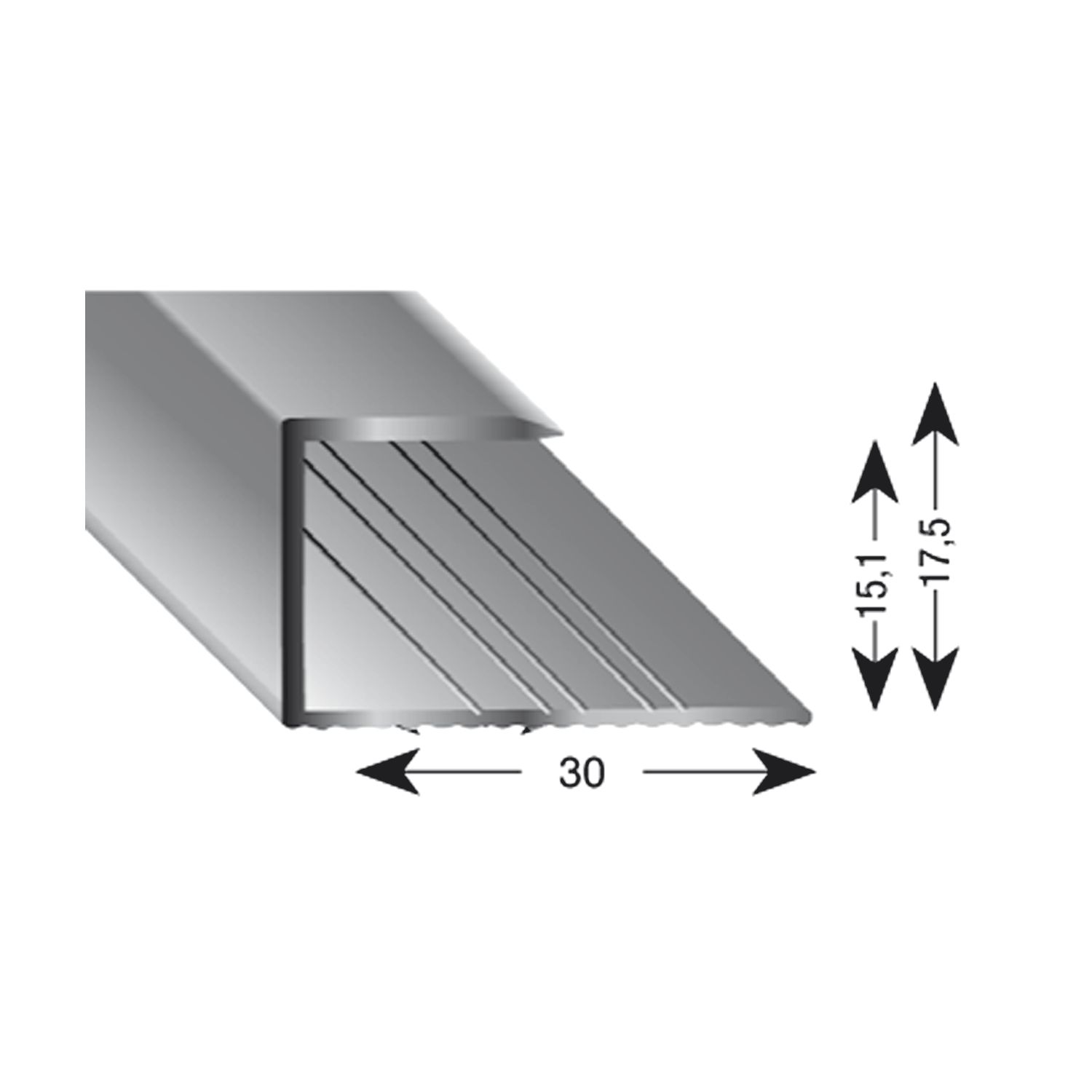 Kügele Gleitabschlussprofil U Alu silber eloxiert 15/1000 mm