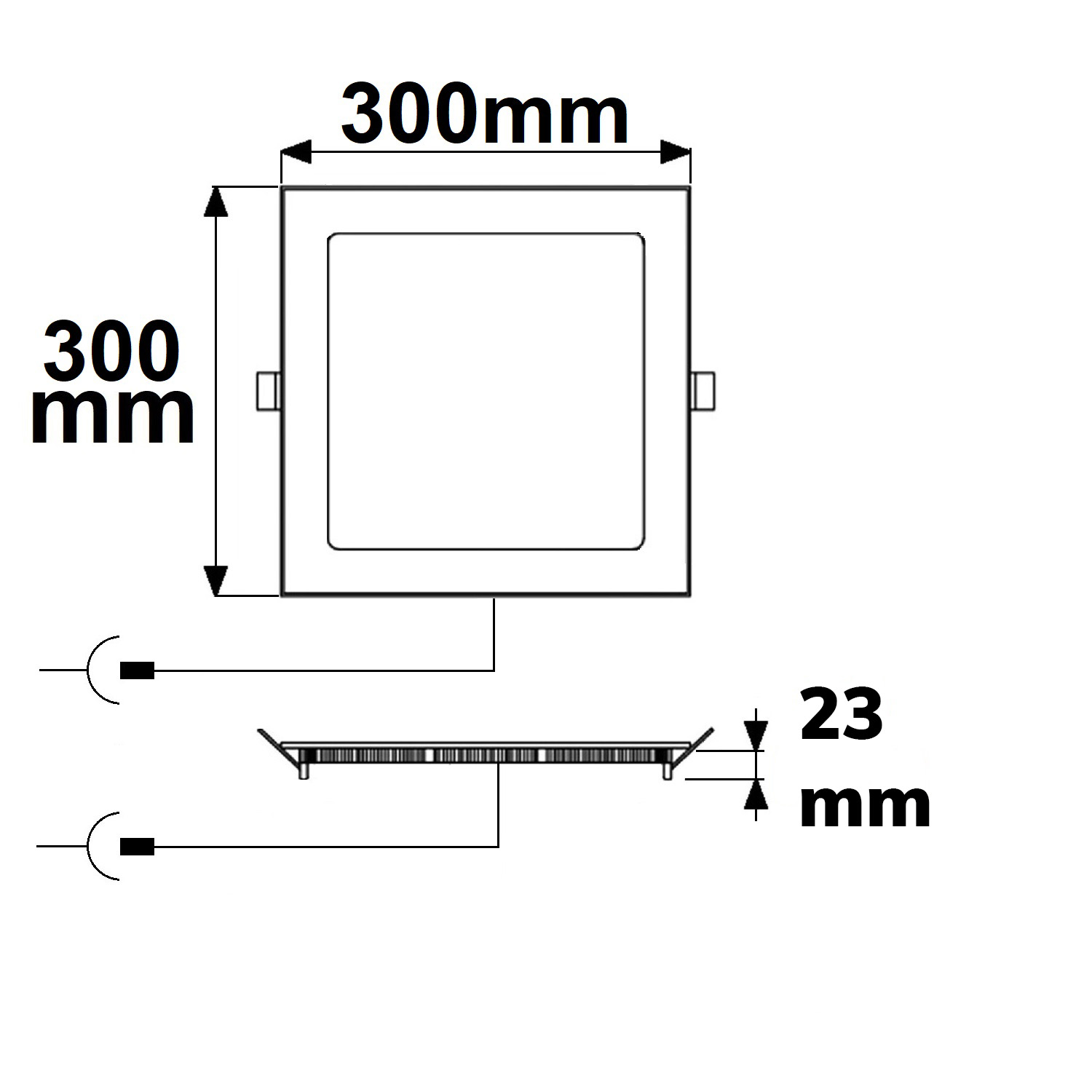 ISOLED LED Downlight 24W eckig ultraflach weiß 300x300mm ColorSwitch 3000|3500|4000K dimmbar