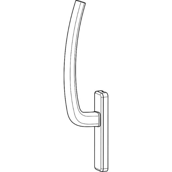 HAUTAU ATRIUM HS Griff innen ohne Vierkantstift Aluminium Edelstahl-Effekt