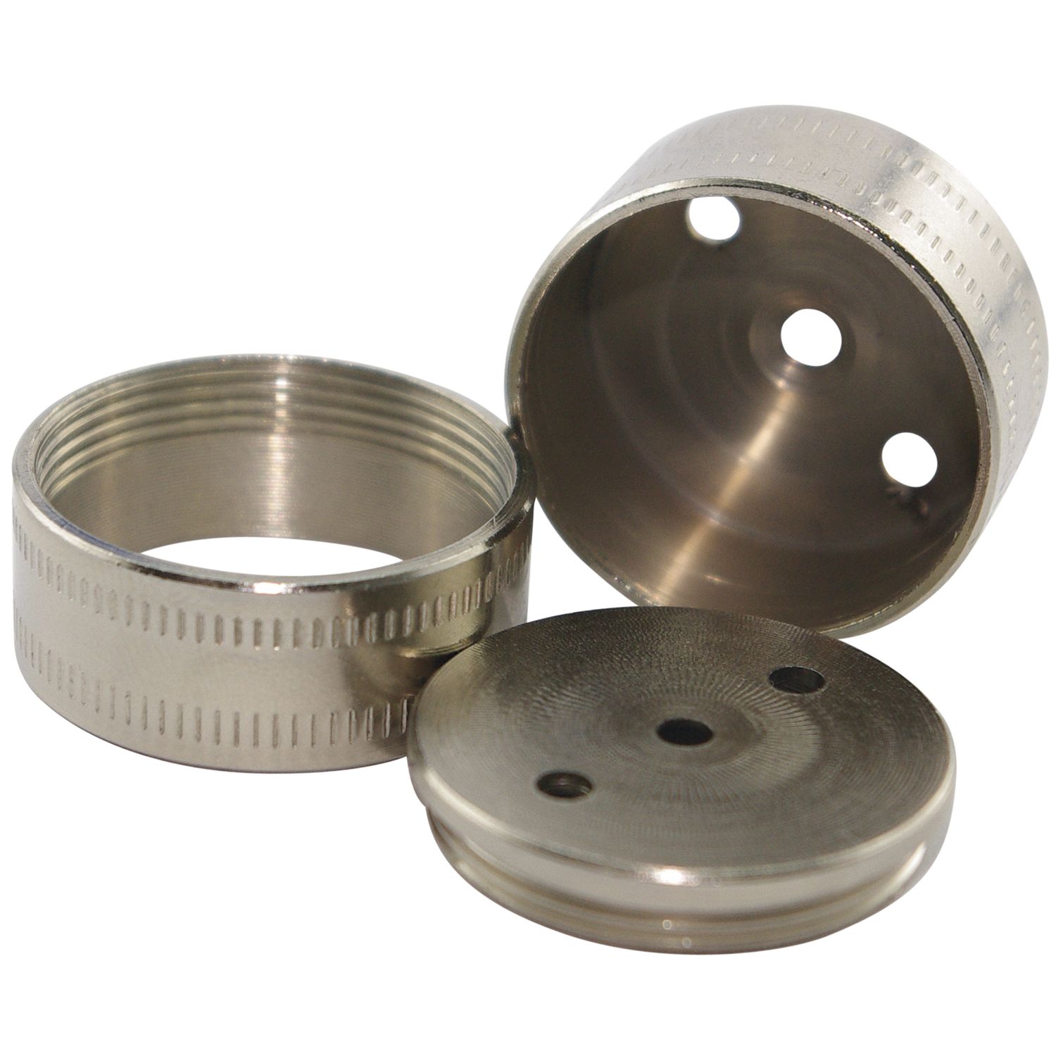 Wandscheiben 3-teilig 28 mm Messing vernickelt