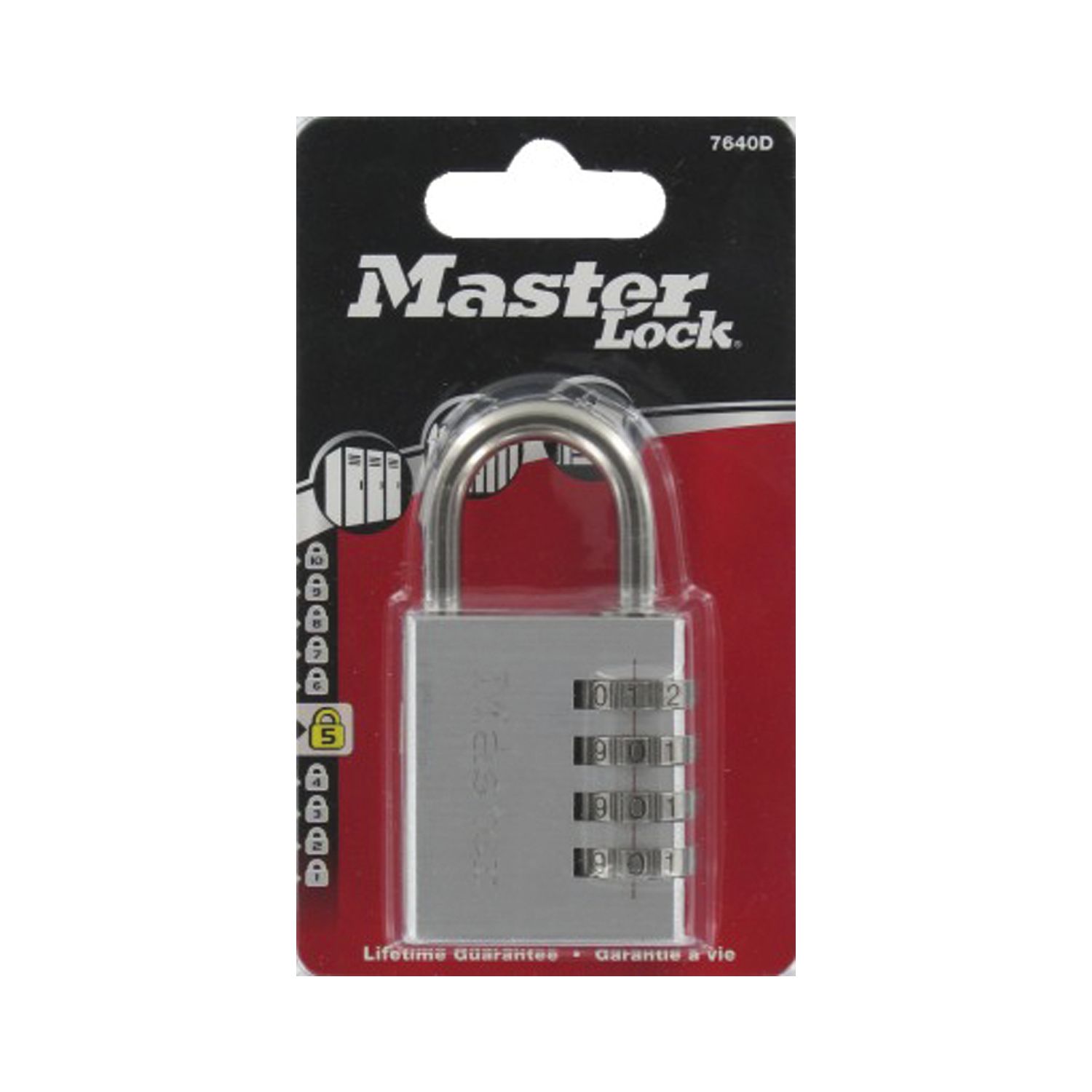 Master Lock Vorhangschloss 7640 EURD Zahlenschloss, 40 mm, Aluminium Finish, SB