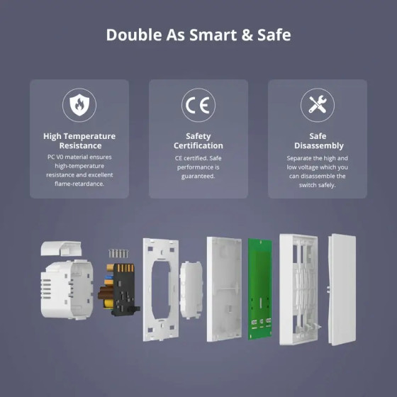 Sonoff SwitchMan Smart Wandschalter M5 86 Matter 3fach weiß
