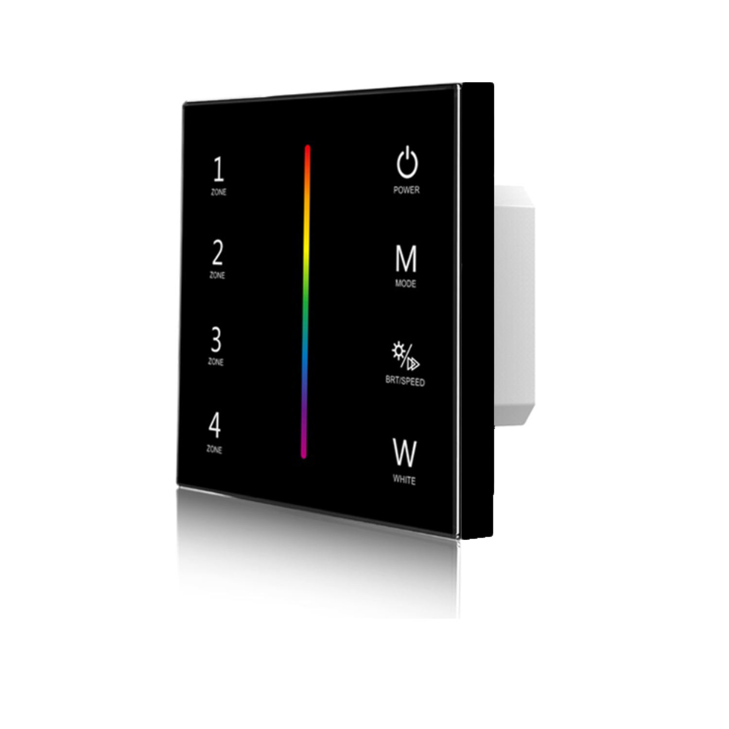 ISOLED Sys-Pro RGB+W 4 Zonen Einbau-Touch-Fernbedienung + DMX Output schwarz 230V