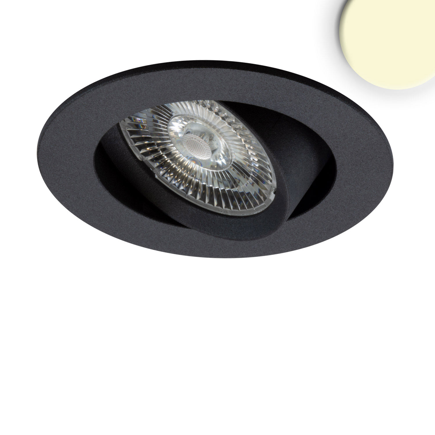 ISOLED LED Einbauleuchte Slim68 Alu schwarz rund 9W warmweiß DALI dimmbar