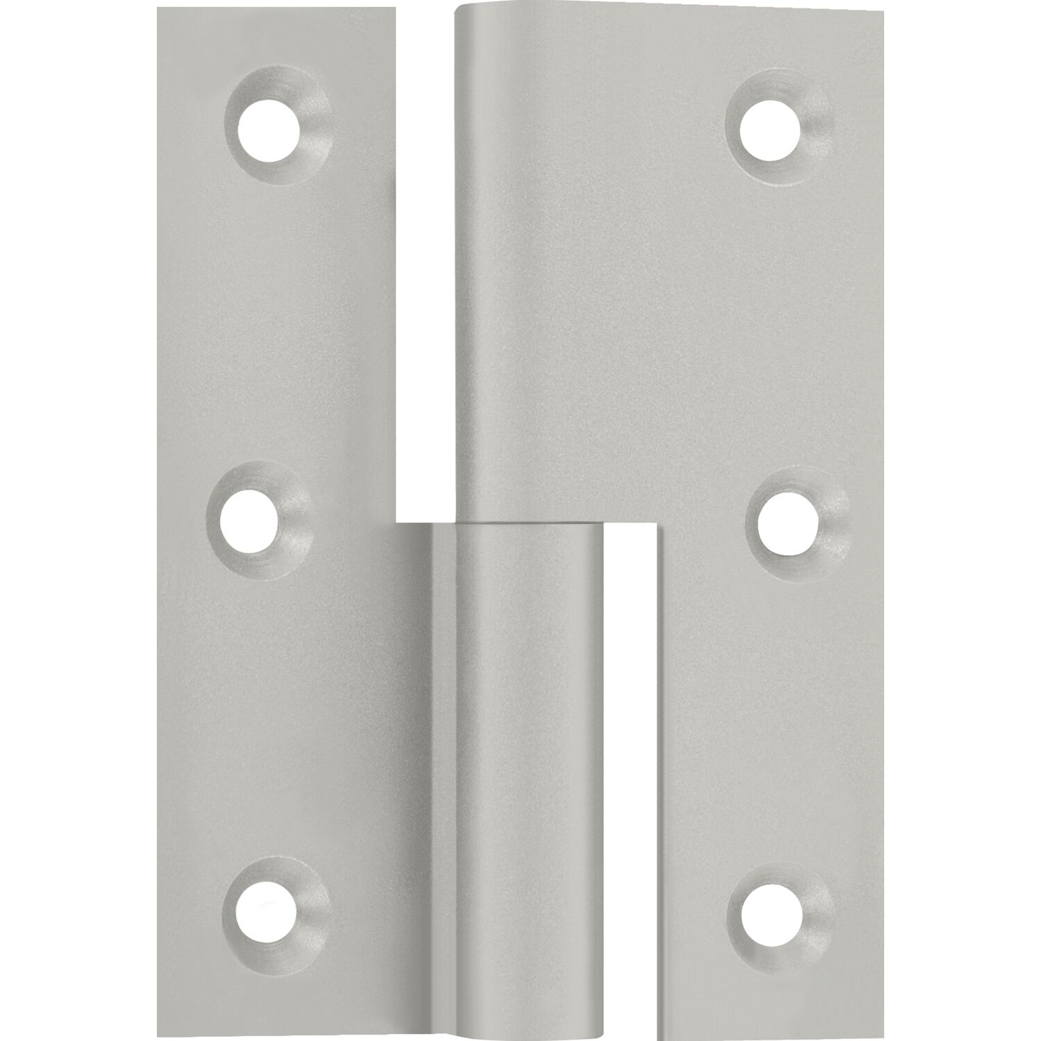 Möbelband Kröpfung B, Zylinderkopf rechts, 50x40 mm, Messing vernickelt matt