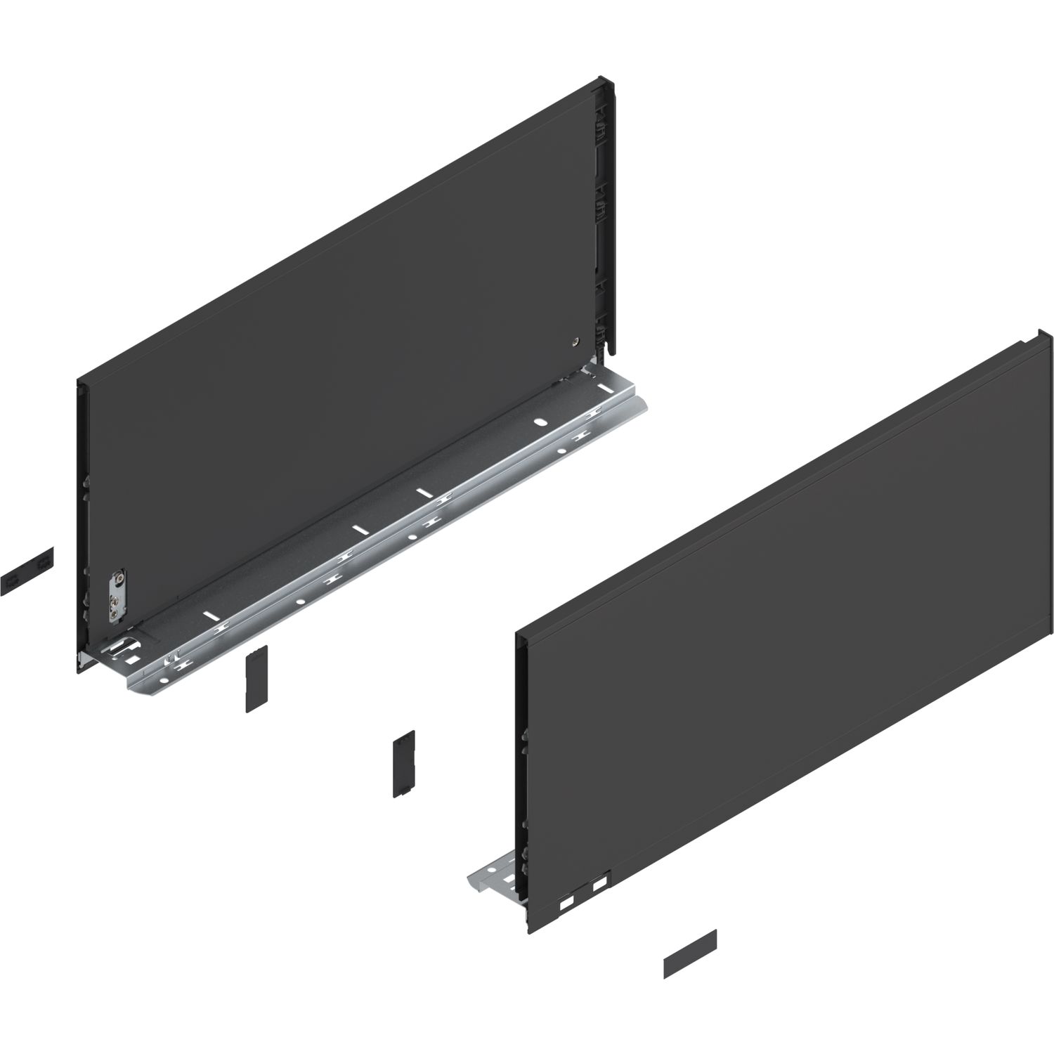 blum LEGRABOX pure SET Höhe F, BLUMOTION S, 40Kg, NL 400, Carbonschwarz
