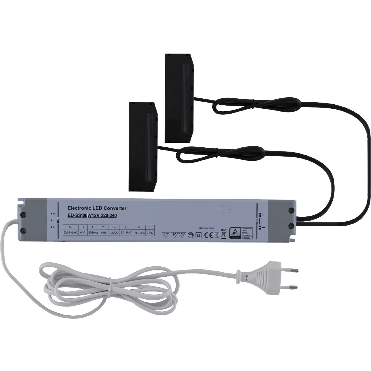L&S L&S LED-Netzgerät NG51, 12 V/DC, 2 Stk. 10-fach Verteiler, Leistung 100 W