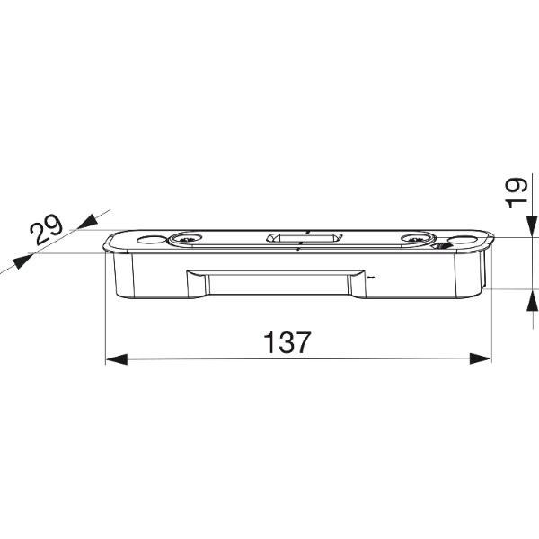 Maco #228403 HS Schließteil für Hakengetriebe für Holz, verstellbar, silber (228403)