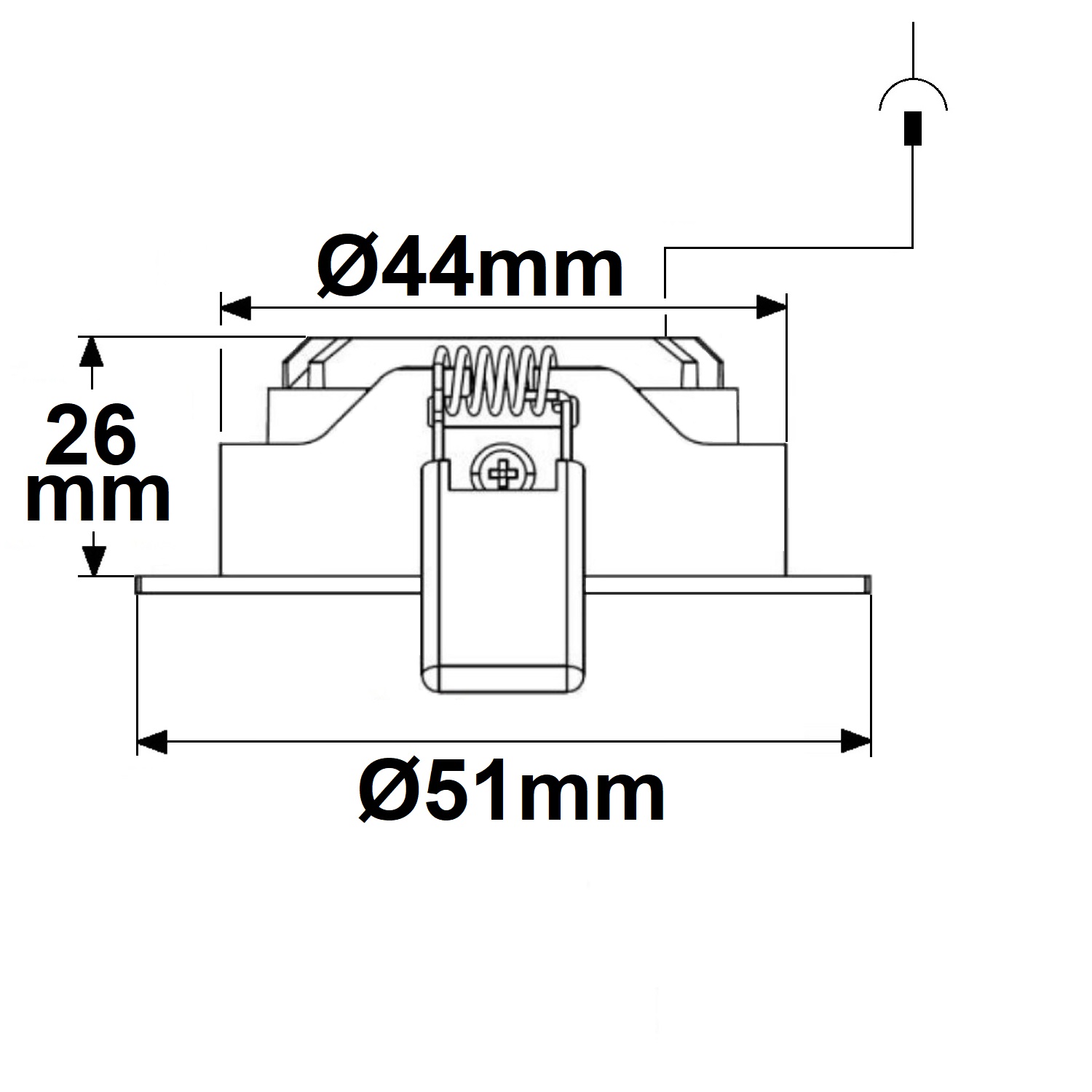 ISOLED LED Einbauleuchte MiniAMP weiß 3W 12V DC warmweiß dimmbar 100cm Kabel