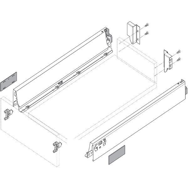 blum TANDEMBOX antaro SET Höhe N, BLUMOTION M, 30kg, NL 550, grau RAL 9006