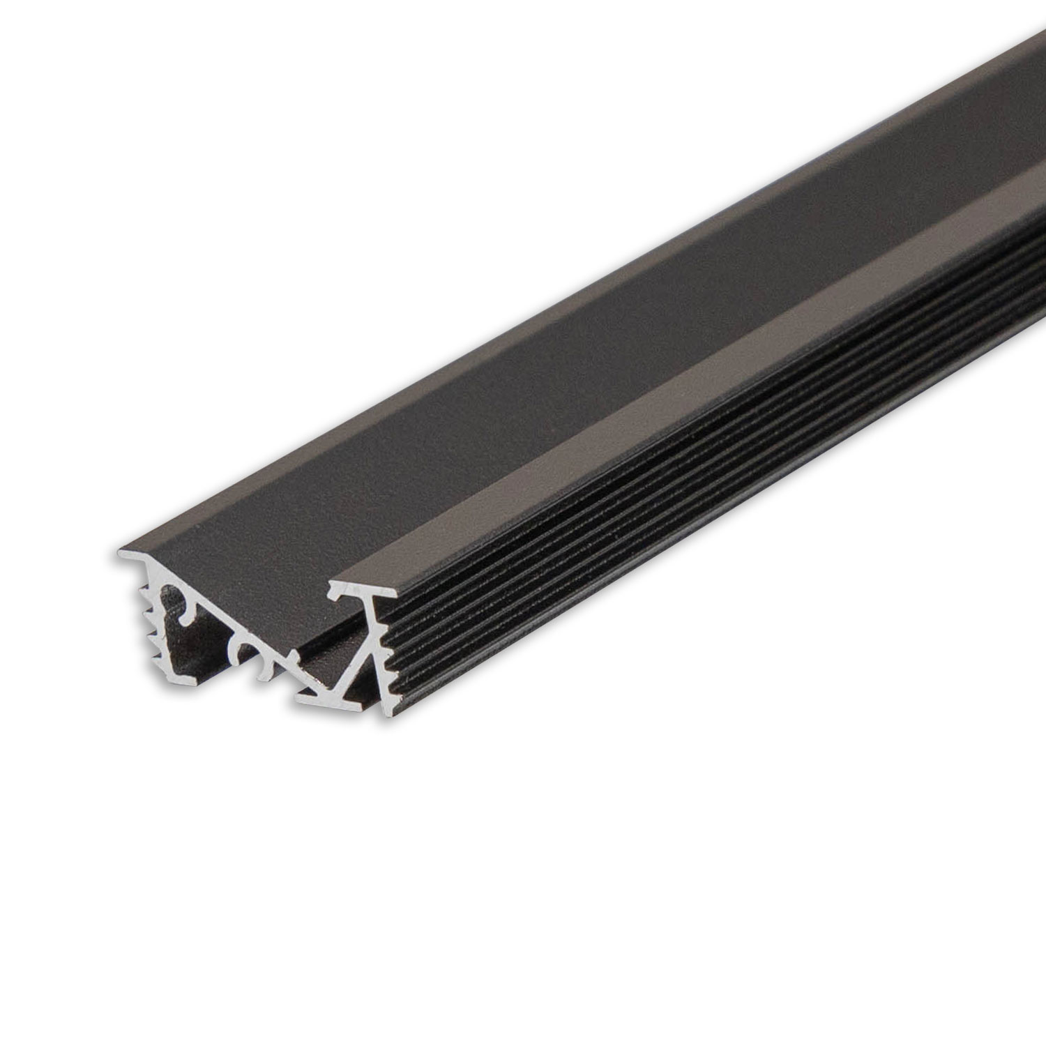 ISOLED LED Einbauprofil FURNIT6 D Aluminium schwarz RAL 9005 200cm