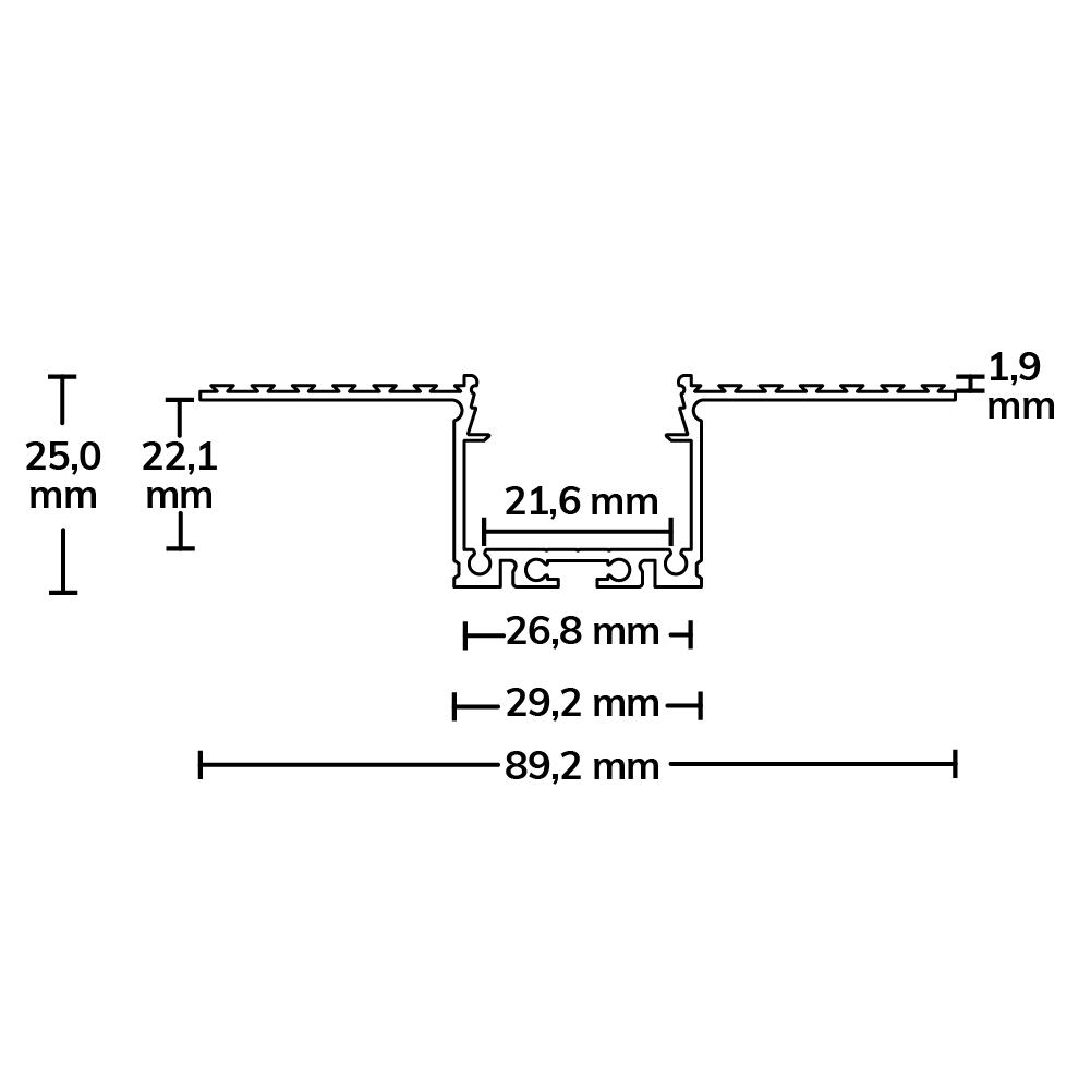 ISOLED LED Trockenbauprofil 21 CEILING 300cm