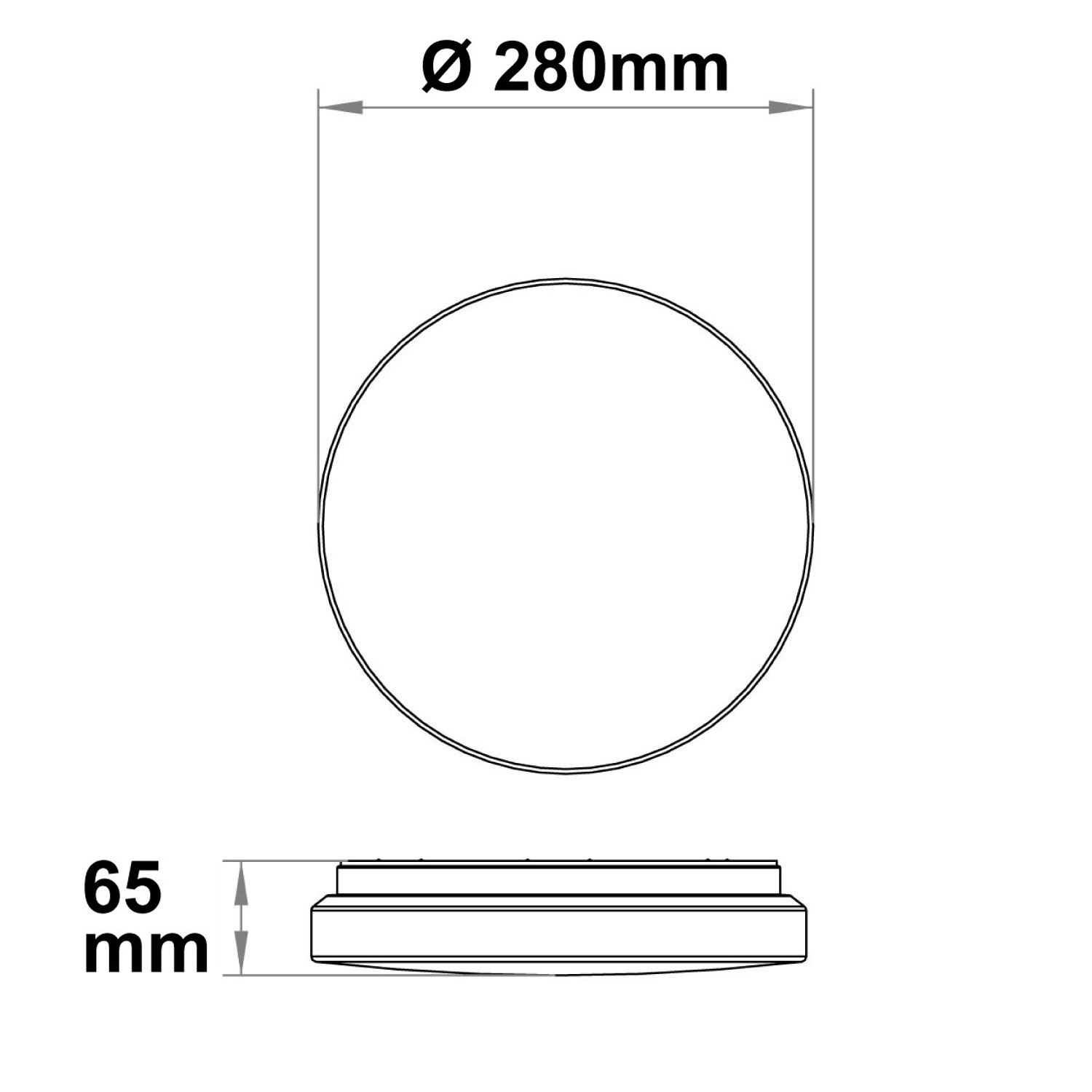 ISOLED LED Deckenleuchte 13|18W mit HF-Sensor weiß rund DN280 IP64 120lm/W ColorSwitch 3000|4000|600