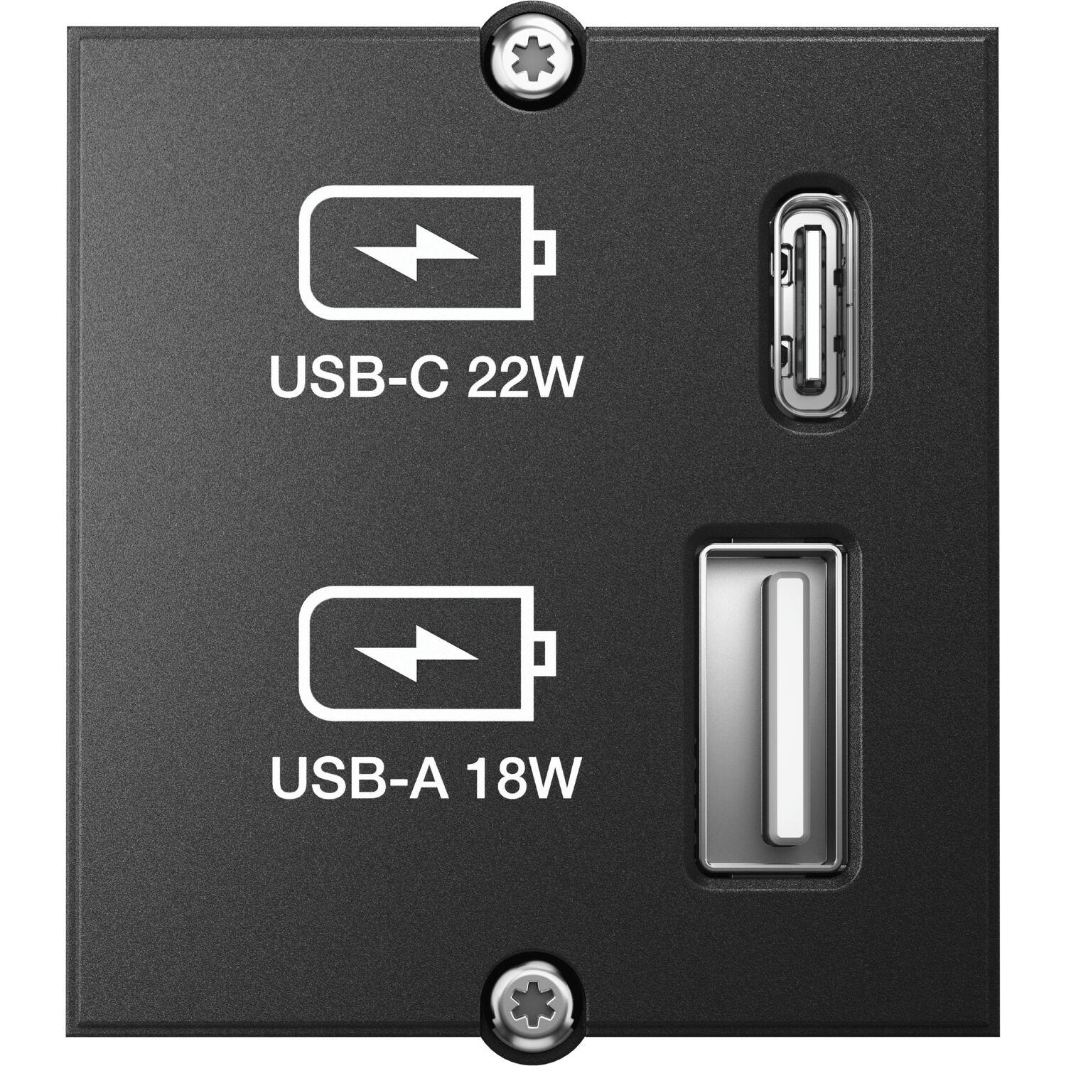BACHMANN Keystone Modul USB Doppelcharger 1xUSB-A, 1xUSB-C max. 22W BACHMANN Keystone Modul USB Doppelcharger 1xUSB-A, 1xUSB-C max. 22W