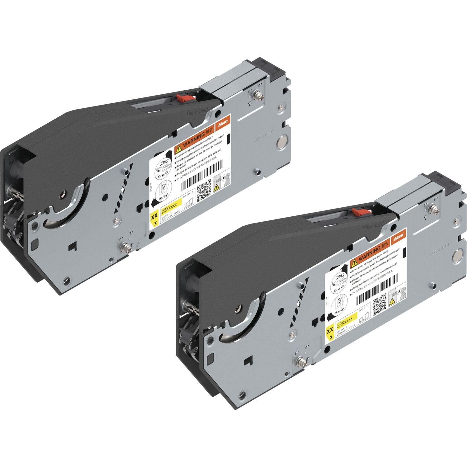 blum AVENTOS HS TOP Kraftspeicher-Set mit Systemschrauben, KH 480-660mm