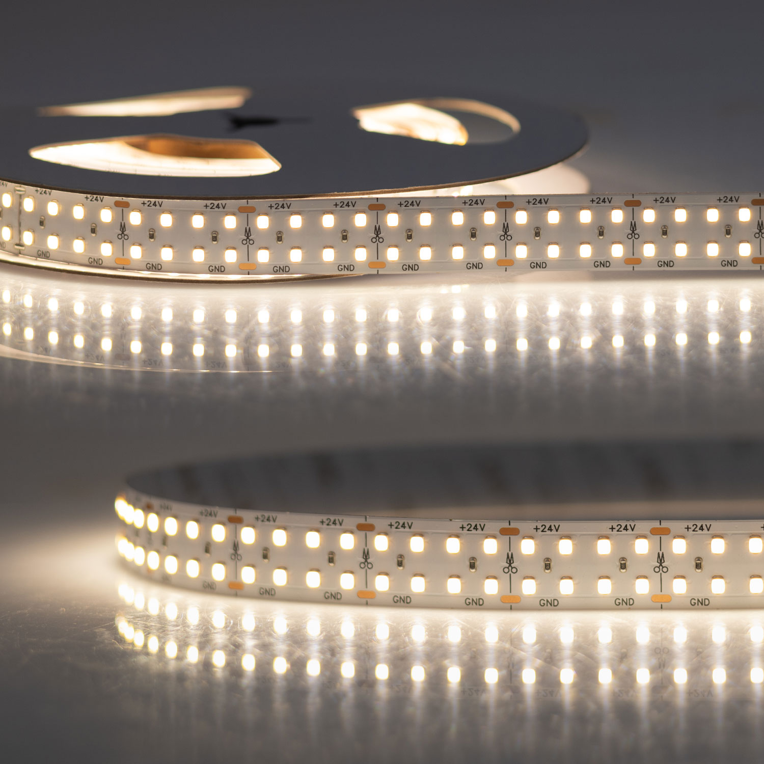 ISOLED LED CRI940 Flexband 24V DC 30W 160lm/W zweireihig IP20 4000K 5m Rolle 240 LED/m
